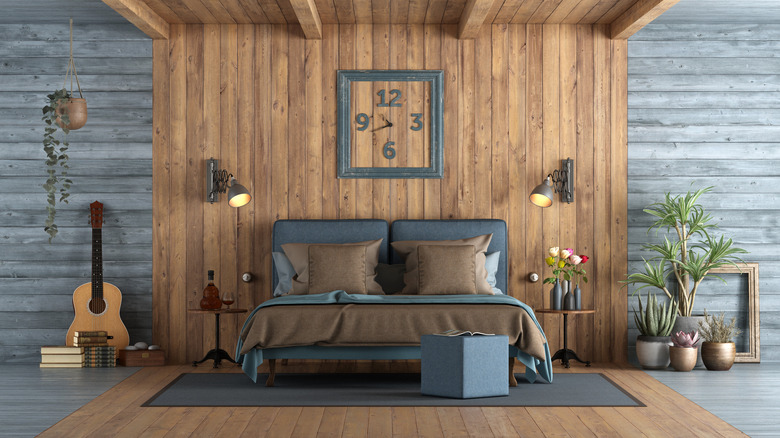 Modern rustic wood bedroom