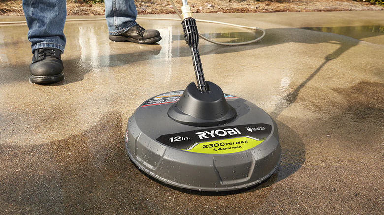 The Ryobi 12 inch electric pressure washer surface cleaner