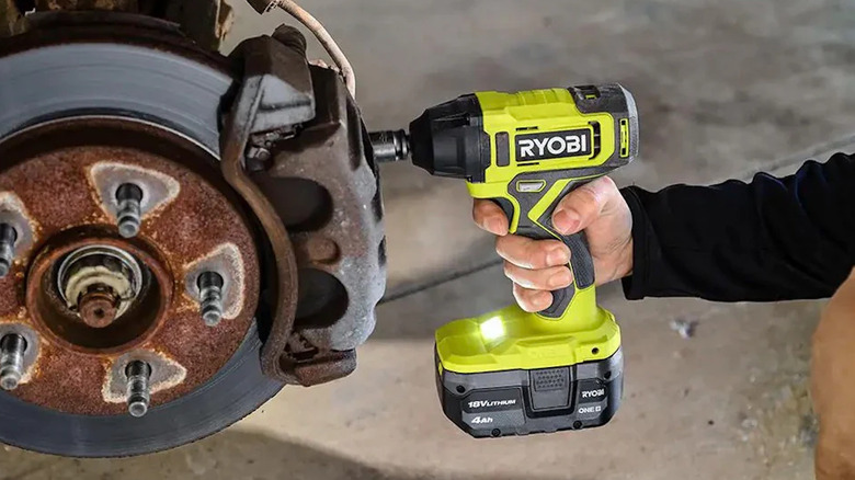 The Ryobi impact wrench used for home auto repair