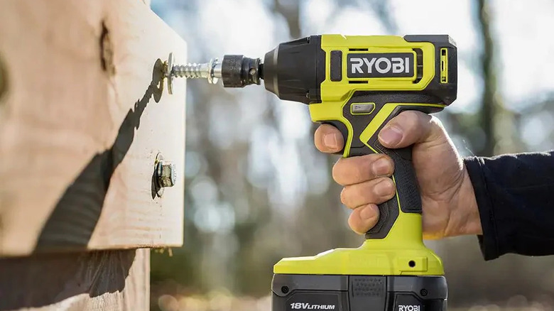 The Ryobi impct wrench used to assemble a deck