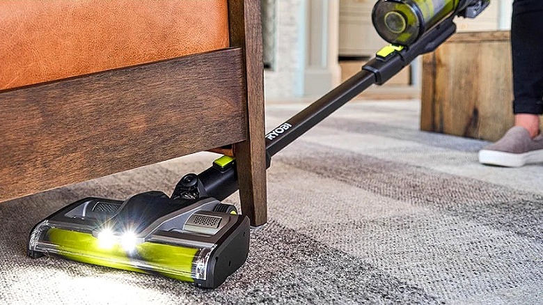 The Ryobi 18V One+ HP Advanced Stick Vacuum reaches underneath furniture