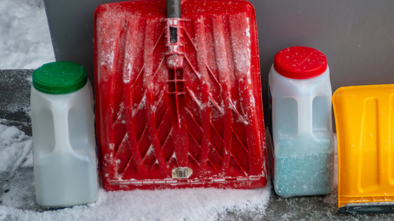 Large shakeable jugs are ideal for pouring rock salt