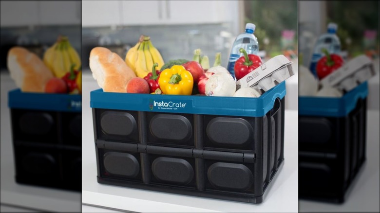 InstaCrate filled with groceries on counter
