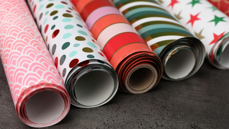 Rolls of wrapping paper