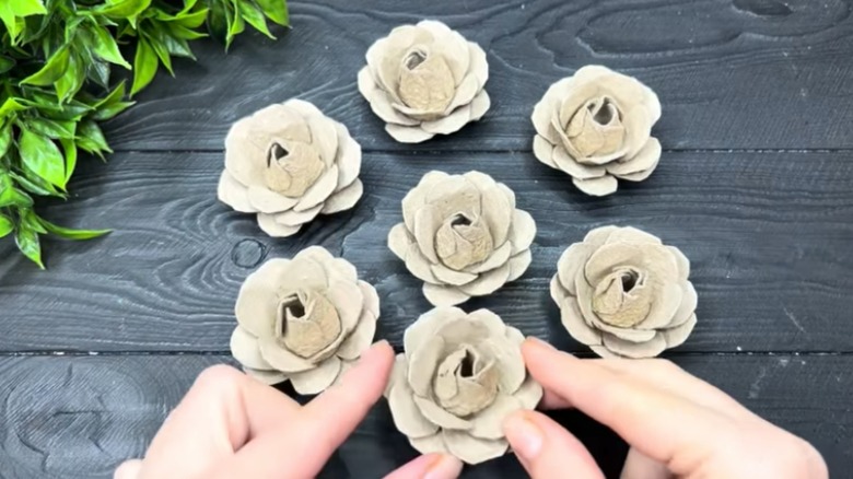 cardboard egg carton flowers