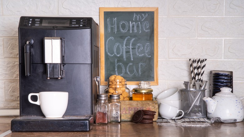 coffee bar in kitchen 