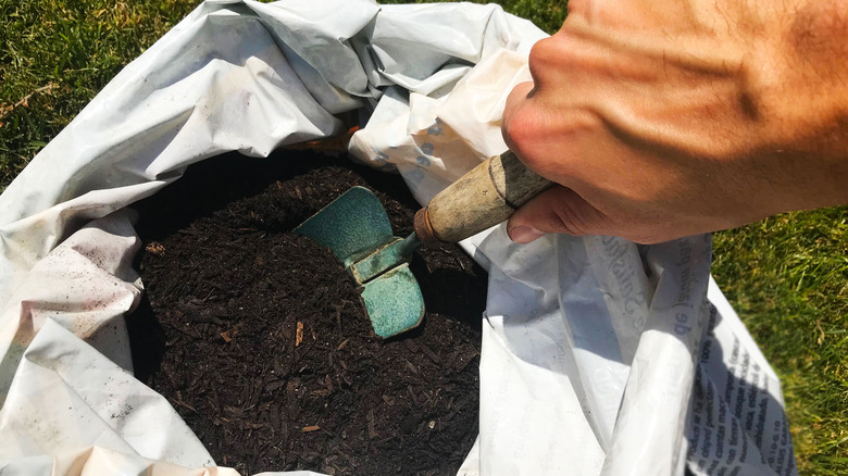 bag of potting soil