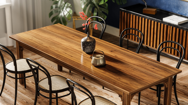 Wood dining table