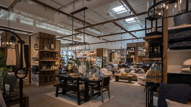 The inside of a Pottery Barn store.