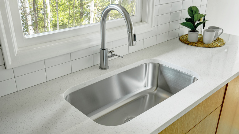 Clean and smooth silver sink
