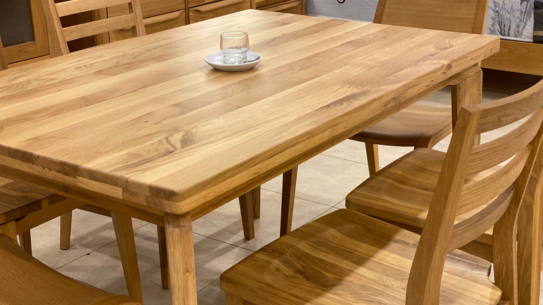 Solid wood dining table