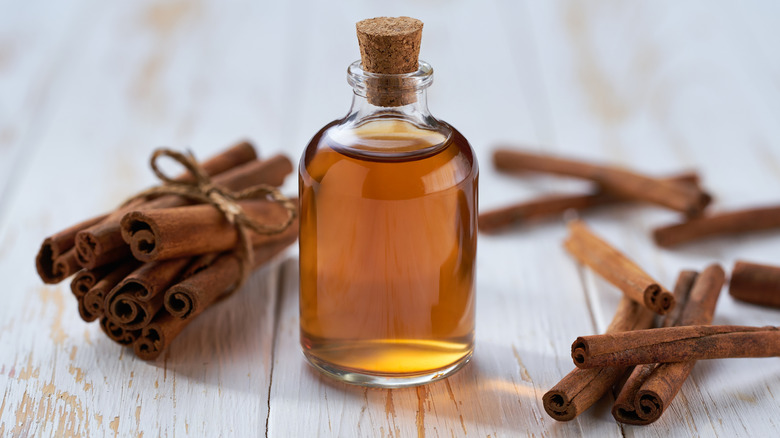 a bottle of cinnamon oil