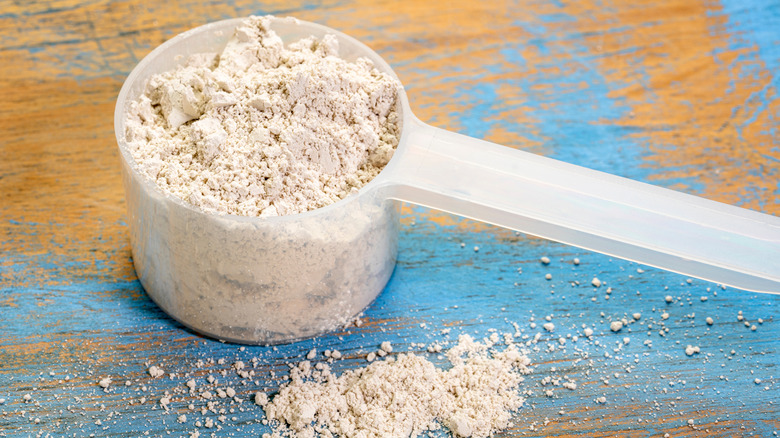 A scoop with diatomaceous earth