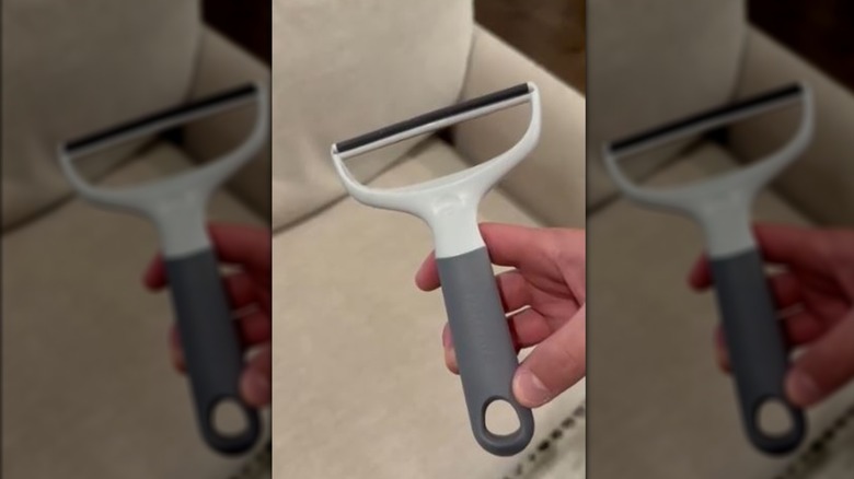 person holding Evercare Duo pet hair remover