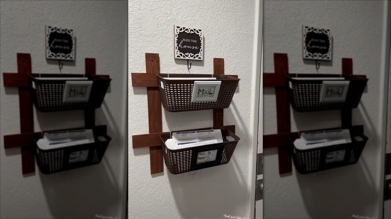 Mail organizer made from Dollar Tree items