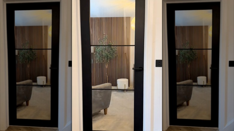 black glass panel internal door
