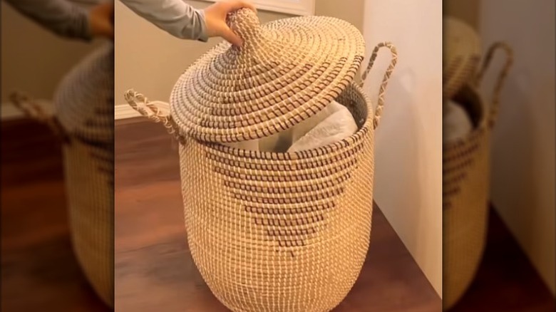 Using a basket to hide your trash