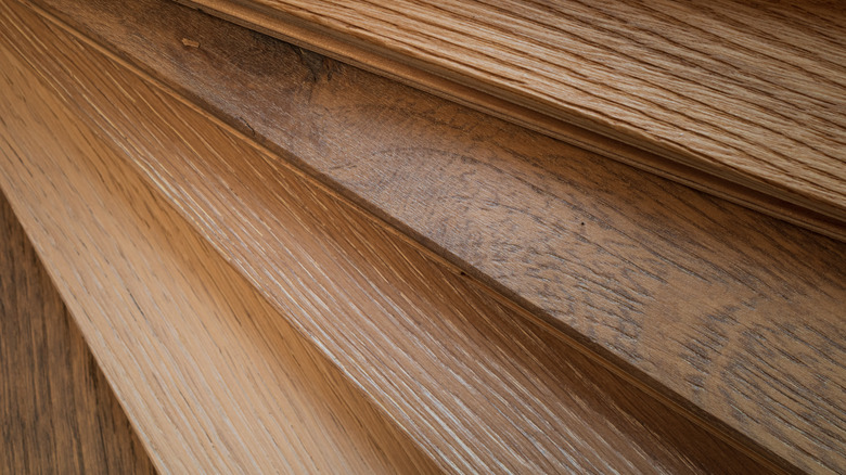 Variety of wood flooring planks