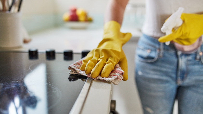 Cleaning the kitchen