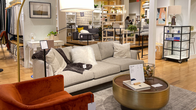 living room furniture in West Elm