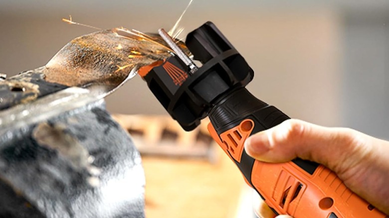 The Sharp Pebble lawn mower blade sharpener from Amazon