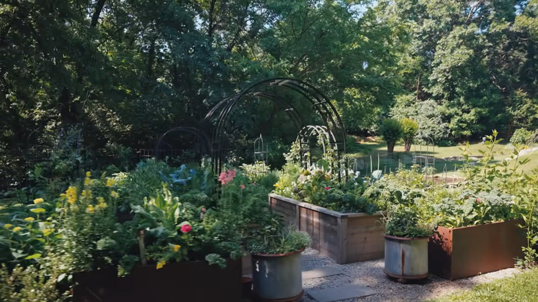 Garden with multiple garden boxes