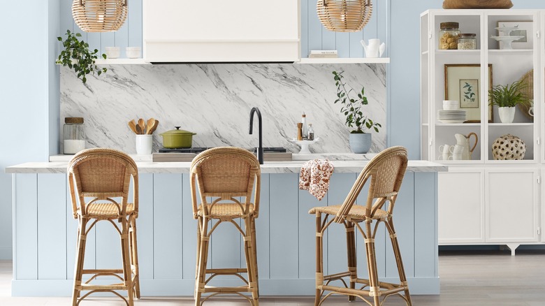 Sherwin-Williams Upward on kitchen cabinets