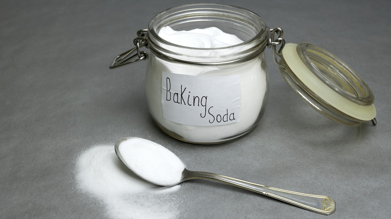 Baking soda in glass jar