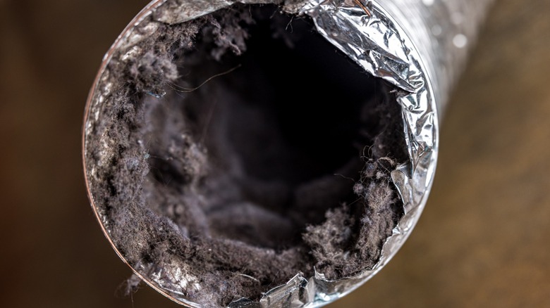 dryer vent with lint