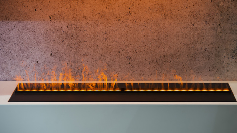an ethanol fireplace