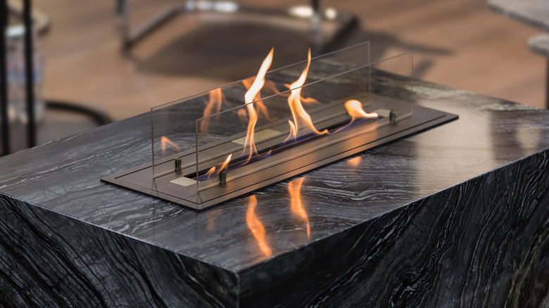 an ethanol fireplace