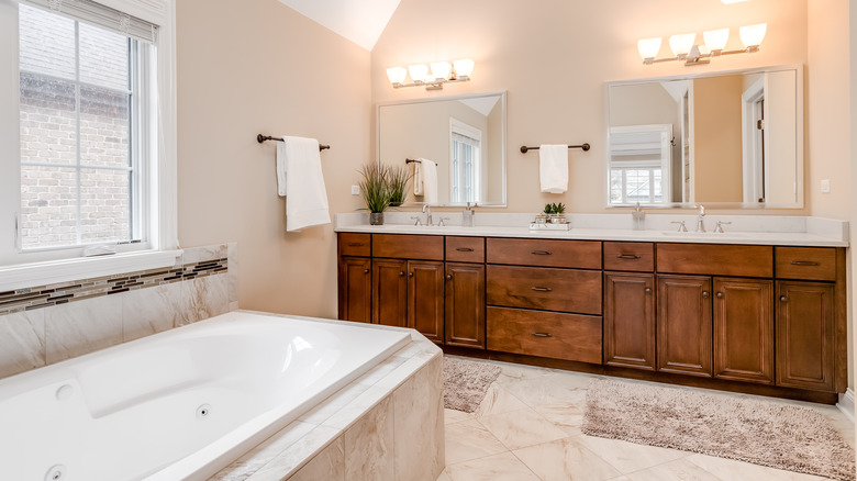 jack and jill bathroom with tub