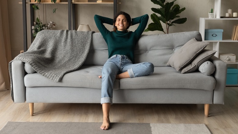 Woman on sofa