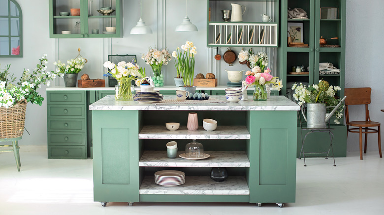 Green kitchen cabinetry 