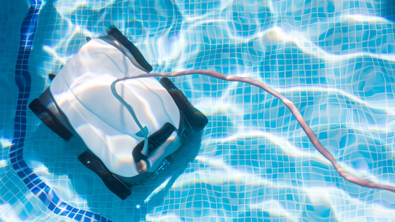 pool vacuum cleaner in pool