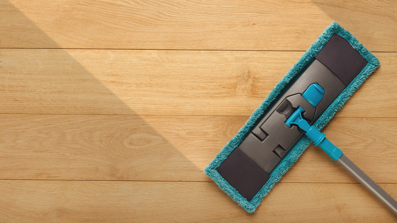Mop cleaning wood-like floor