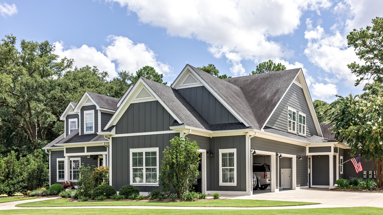 gray siding house exterior