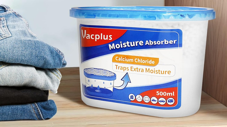 Clear box of dehumidifier beads