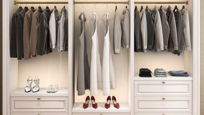 Well organized closet with storage 