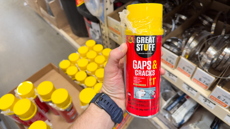 a can of great stuff for filling cracks and gaps