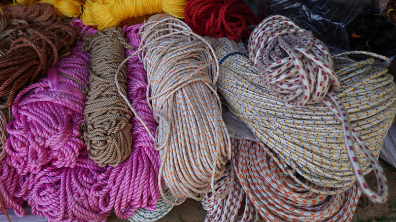 various types and colors of rope