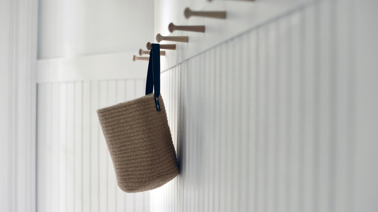 Hanging basket in foyer