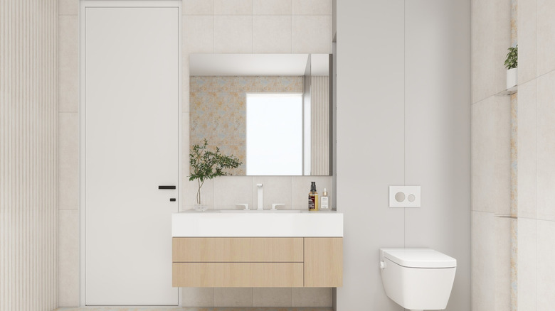 A boring white bathroom.