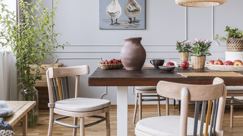 dining room with wooden table and chairs
