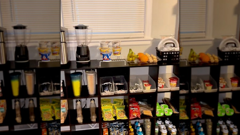 Snacks in a storage cube