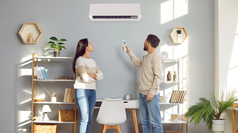 couple using HVAC system