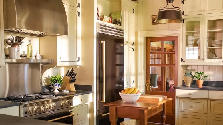A warm kitchen with traditional details.