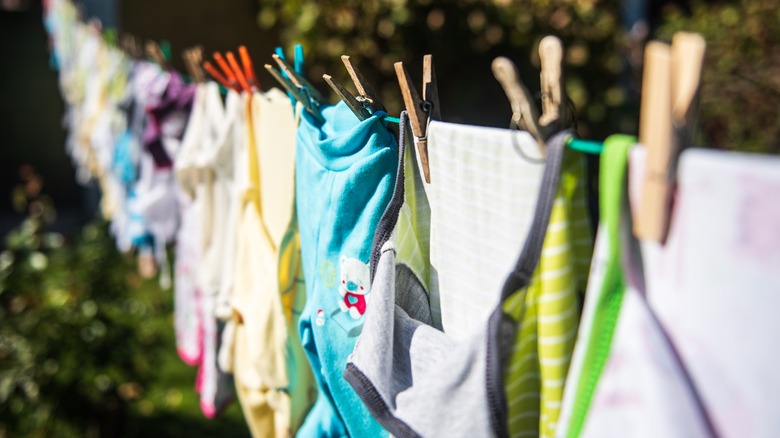 Clothes drying on a clothesline