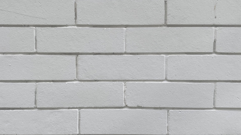 White brick block wall texture background