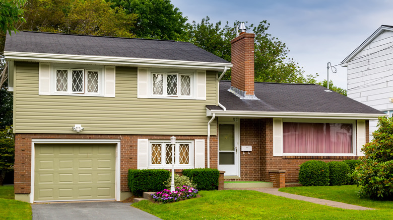 Exterior of split-level home